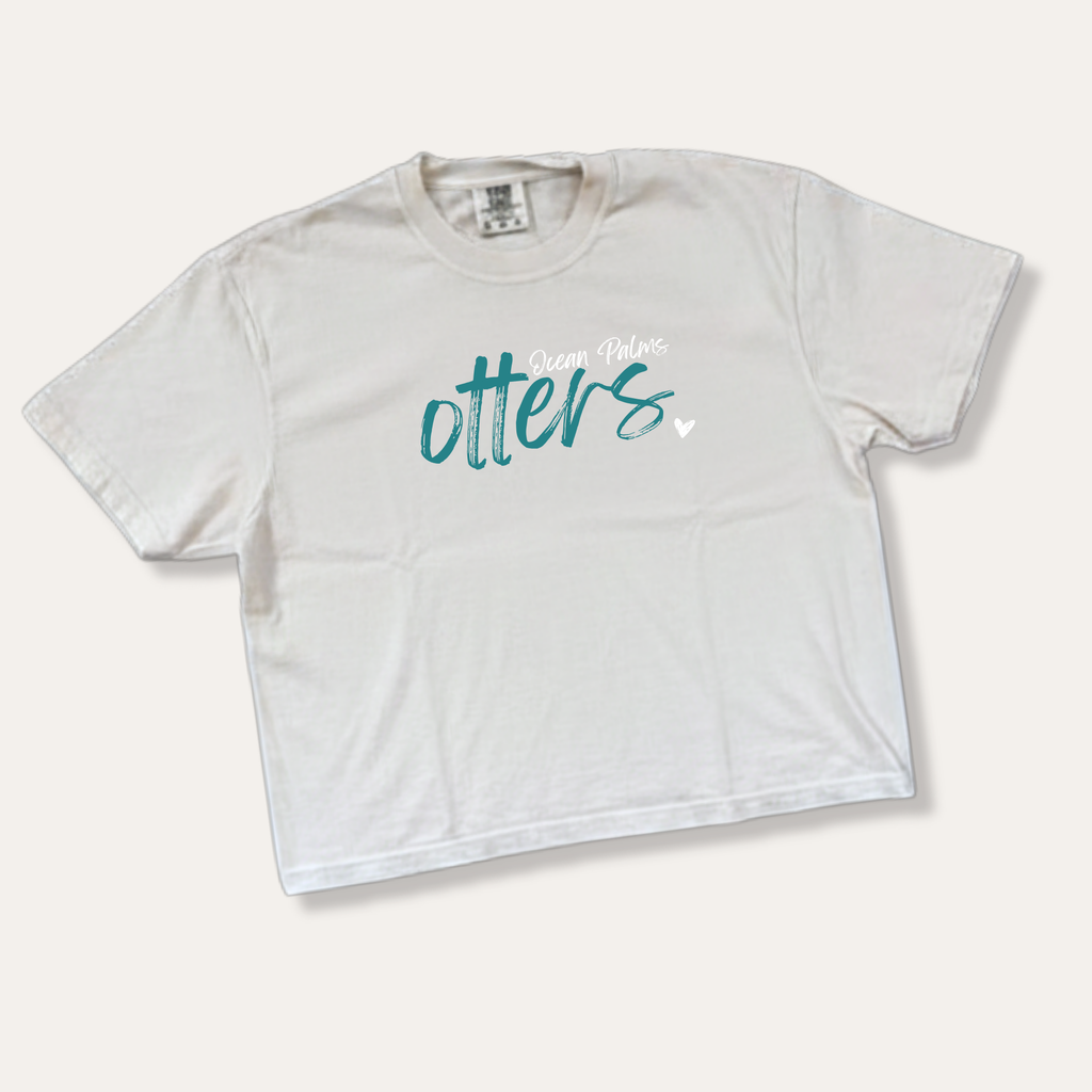 Adult Ocean Palms Otters Script Shirt
