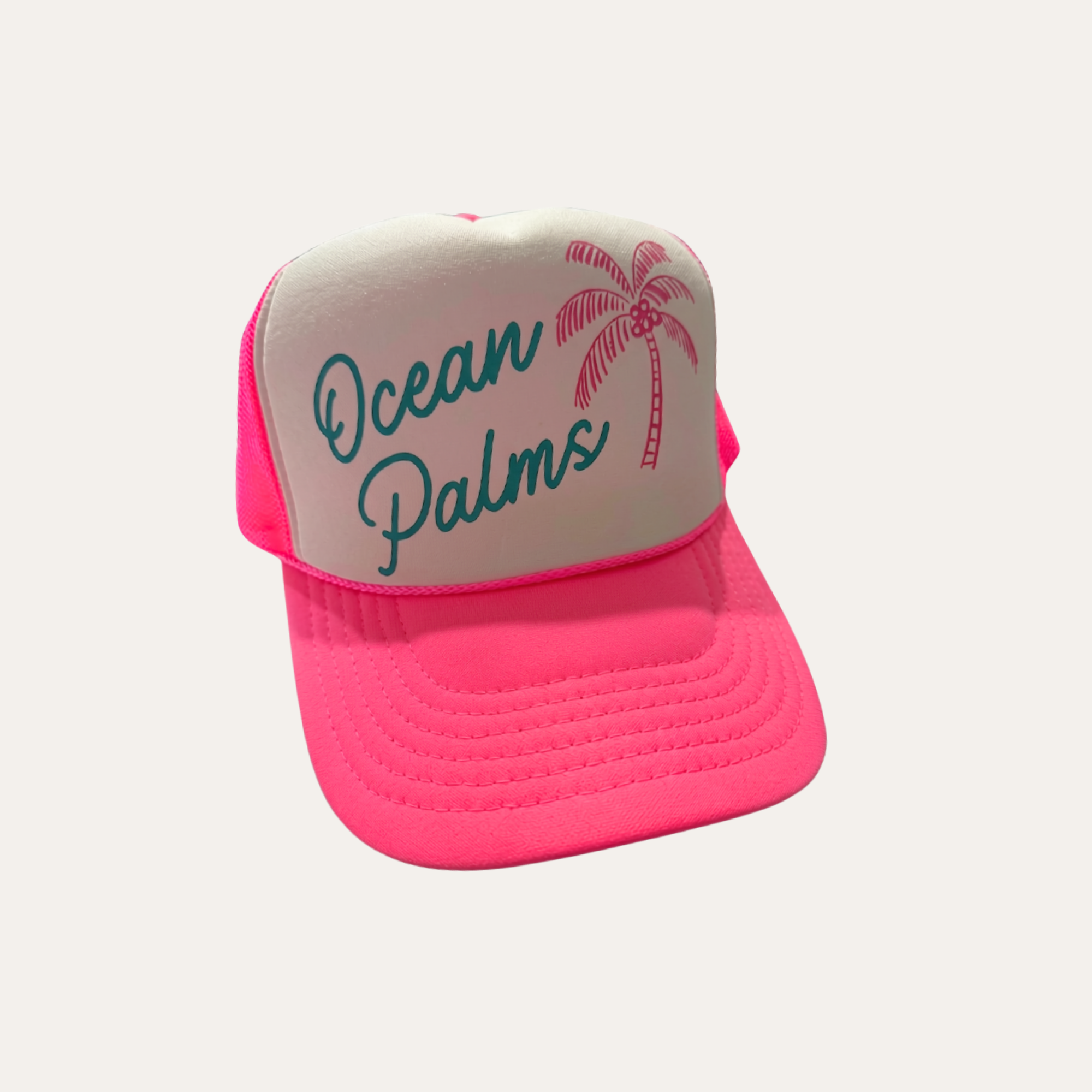 Ocean Palms Hot Pink Trucker Hat