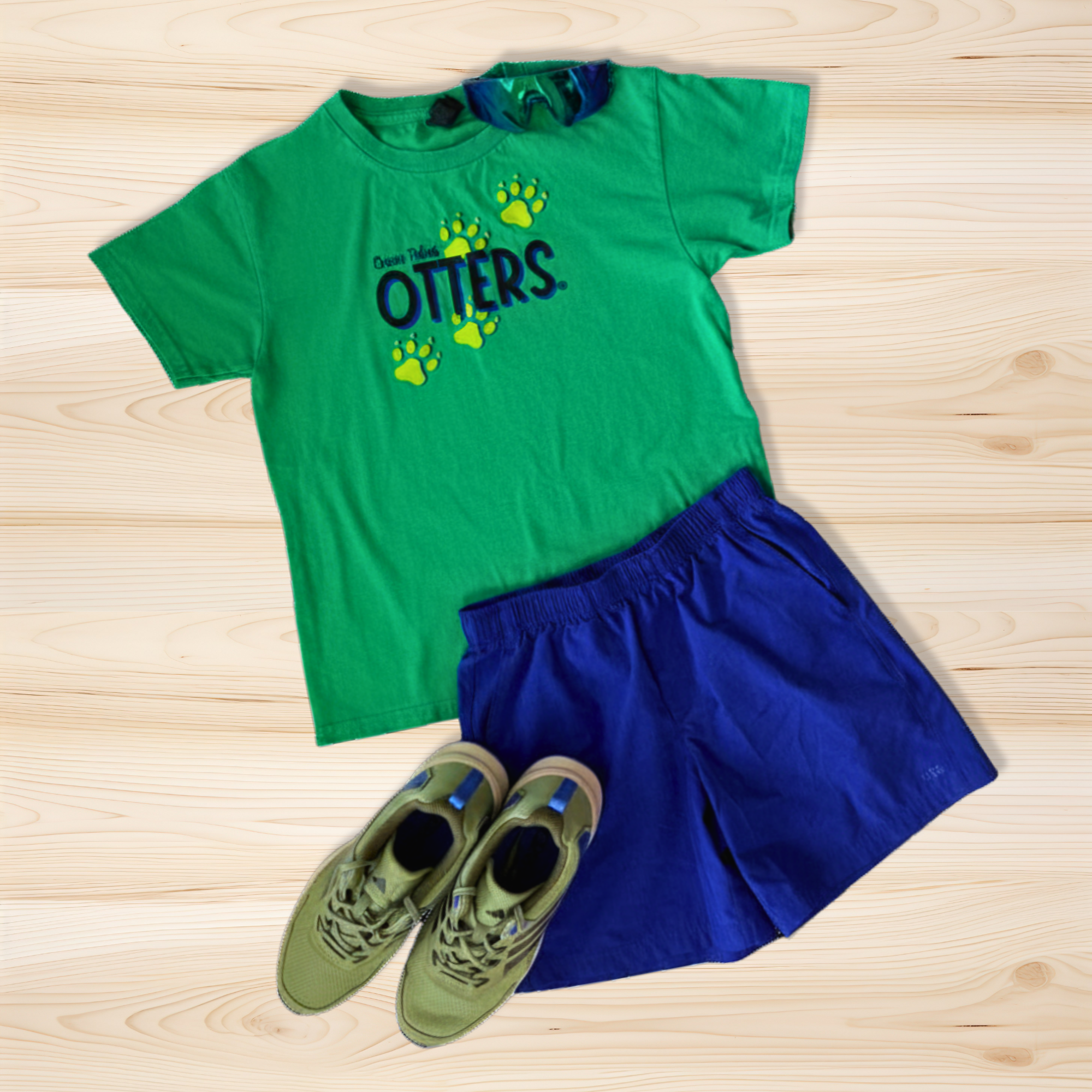 Youth Otter Paw Print Cotton Shirt